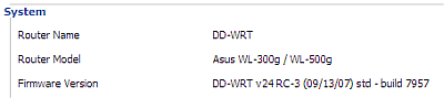 DD-WRT Version Info